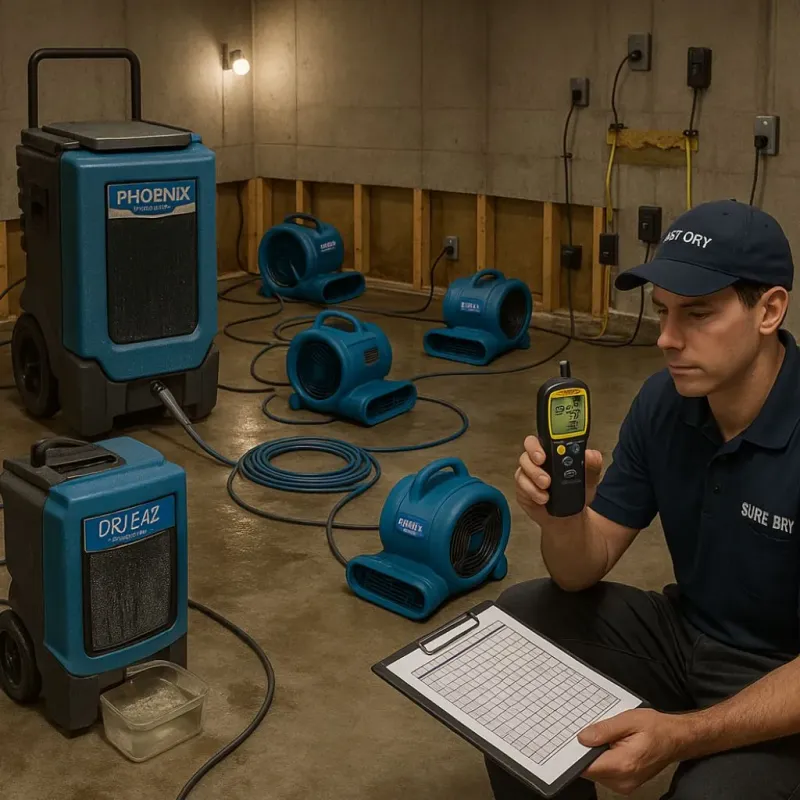 Structural Drying and Dehumidification process in Lesslie, SC